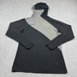 Mountain Hardwear Shirt Womens M Black Gray Colorblock Long Sleeve Hoodie Gym